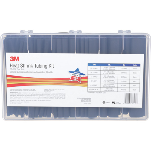 Tube thermor&eacute;tractable, Paroi mince, 6", 1" (2,54cm) - 0,1875" (0,48cm) Haskins Industrial Inc.