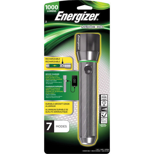 Vision HD Focus Flashlight, LED, 1000 Lumens, Rechargeable Batteries Haskins Industrial Inc.