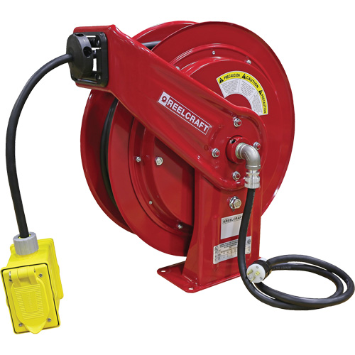 70000 Power Cord Reel, 100', SEOOW, 12 Gauge, 20 A Haskins Industrial Inc.