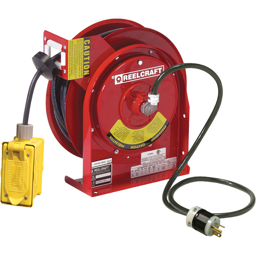 Power Cord Reel, 45', SJEOOW, 12 Gauge, 20 A Haskins Industrial Inc.