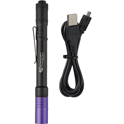 Lampe stylo UV avec port de recharge micro USB Stylus Pro, DEL, Corps en Aluminium, piles Rechargeable, Compris Haskins Industrial Inc.