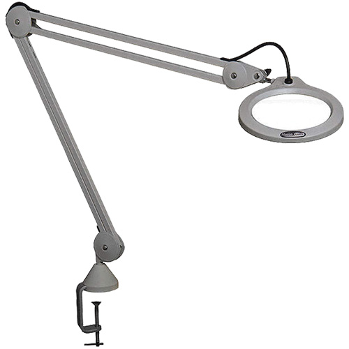Lampe grossissante, Dioptrie 5, Ampoule DEL, Bras de 45", Pinces serre-joints, Gris Haskins Industrial Inc.