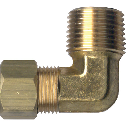 90° Pipe Elbow Fitting, Tube x Male Pipe, Brass, 1/4" x 1/2" Haskins Industrial Inc.