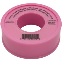 Teflon&reg; Tape, 520" L x 1/2" W, Pink Haskins Industrial Inc.