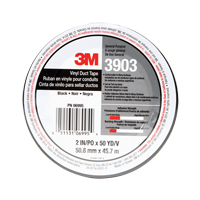 3903 Vinyl Duct Tape, 1245 mm (49") W x 46 m (151') L, 6.5 mils, Black Haskins Industrial Inc.