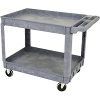 JPTC-3624 Chariot d'atelier robuste en polypropyl&egrave;ne, 2 niveaux, 46" la x 25-1/2" p x 33-1/4" h, 500 lb Cap Haskins Industrial Inc.