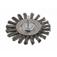 Brosses rotatives &agrave; fils nou&eacute;s - Brosse rotative &agrave; fils nou&eacute;s a/queue 1/4", fils nou&eacute;s standards, Dia. 3", Fils 0,014", Acier Haskins Industrial Inc.