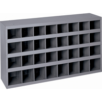 Steel Storage Bin Cabinet, 34-3/4" W x 8-1/2" D x 19-1/4" H, Grey Haskins Industrial Inc.
