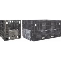 Collapsible Structural Polyethylene Containers, 30" L x 32" W x 25" H, Black Haskins Industrial Inc.