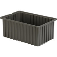 Divider Box&reg; Containers, Polyethylene, 16.5" W x 10.9" D x 7" H, Grey Haskins Industrial Inc.