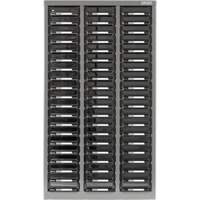 KPC-300 Parts Cabinet, Galvanized Steel, 60 Drawers, 21-3/10" x 10-2/5" x 36-9/10", Grey Haskins Industrial Inc.