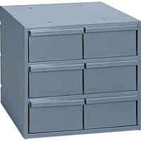 Industrial Drawer Cabinets, 6 Drawers, 11-3/4" W x 11-5/8" D x 10-7/8" H, Grey Haskins Industrial Inc.