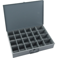 Compartment Scoop Boxes, Steel, 24 Slots, 18" W x 12" D x 3" H, Grey Haskins Industrial Inc.