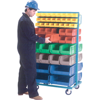 Supports mobiles pour contenants - &agrave; deux c&ocirc;t&eacute;s, 0 bacs, 36" la x 24" p x 67-1/2" h Haskins Industrial Inc.