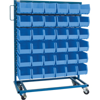 Single-Sided Mobile Bin Rack, Single-sided, 36 bins, 36" W x 16" D x 46-1/2" H Haskins Industrial Inc.
