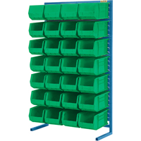 Single-Sided Stationary Bin Rack, 36" W x 12" D x 61" H, 28 Bins Haskins Industrial Inc.
