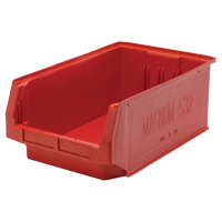 Giant Stacking Containers, 12.375" W x 19.75" D x 7.875" H, Red Haskins Industrial Inc.