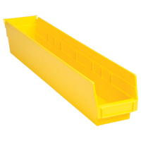 Shelf Bins, 4-1/8" W x 4" H x 23-5/8" D, Yellow, 50 lbs. Capacity Haskins Industrial Inc.