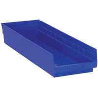 Bacs de rangement pour tablettes, 8-3/8" la x 4" H x 23-5/8" p, Bleu, Capacit&eacute; 50 lb Haskins Industrial Inc.