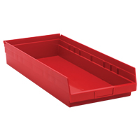 Bacs de rangement pour tablettes, 11-1/8" la x 4" H x 23-5/8" p, Rouge, Capacit&eacute; 50 lb Haskins Industrial Inc.