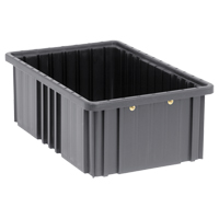 Conductive Dividable Grid Containers, Polypropylene, 10-7/8" W x 16-1/2" D x 6" H, Black Haskins Industrial Inc.