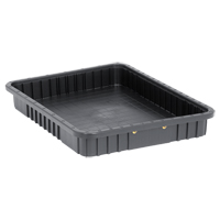 Conductive Dividable Grid Containers, Polypropylene, 17-1/2" W x 22-1/2" D x 3" H, Black Haskins Industrial Inc.