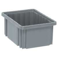 Divider Box&reg; Containers, Plastic, 10.9" W x 8.3" D x 5" H, Grey Haskins Industrial Inc.