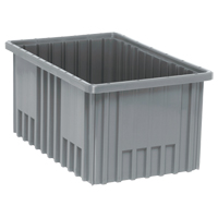 Divider Box&reg; Containers, Plastic, 16.5" W x 10.9" D x 8" H, Grey Haskins Industrial Inc.
