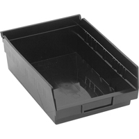 Shelf Bins, 8-3/8" W x 4" H x 11-5/8" D, Black, 30 lbs. Capacity Haskins Industrial Inc.