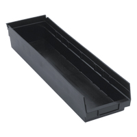 Economy Shelf Bin, 6-5/8" W x 4" H x 23-5/8" D, Black Haskins Industrial Inc.