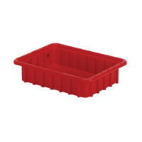 Divider Box&reg; Containers, Polyethylene, 10.8" W x 8.3" D x 2.5" H, Red Haskins Industrial Inc.