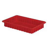 Divider Box&reg; Containers, Polyethylene, 16.5" W x 10.9" D x 2.5" H, Red Haskins Industrial Inc.