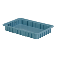 Divider Box&reg; Containers, Polyethylene, 16.5" W x 10.9" D x 2.5" H, Light Blue Haskins Industrial Inc.