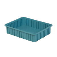 Divider Box&reg; Containers, Polyethylene, 22.4" W x 17.4" D x 5" H, Light Blue Haskins Industrial Inc.