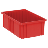 Contenants Divider Box, Plastique, 16,5" la x 10,9" p x 6" h, Rouge Haskins Industrial Inc.