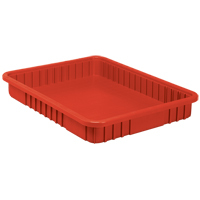 Contenants Divider Box, Plastique, 22,5" la x 17,5" p x 3" h, Rouge Haskins Industrial Inc.
