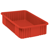 Divider Box&reg; Containers, Plastic, 22.5" W x 17.5" D x 6" H, Red Haskins Industrial Inc.