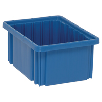 Divider Box&reg; Containers, Plastic, 10.9" W x 8.3" D x 5" H, Blue Haskins Industrial Inc.