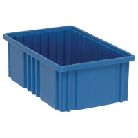Contenants Divider Box, Plastique, 16,5" la x 10,9" p x 6" h, Bleu Haskins Industrial Inc.
