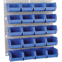 Hanging Panel, 20 Bins, 18" W x 1" D x 19" H Haskins Industrial Inc.