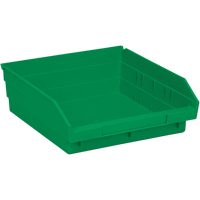 Shelf Bins, 11-1/8" W x 4" H x 11-5/8" D, Green, 30 lbs. Capacity Haskins Industrial Inc.