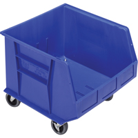 Mobile Bin, 14" H x 16-1/2" W x 18" D, 75 lbs. Capacity, Blue Haskins Industrial Inc.