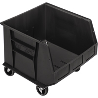 Mobile Bin, 14" H x 16-1/2" W x 18" D, 75 lbs. Capacity, Black Haskins Industrial Inc.