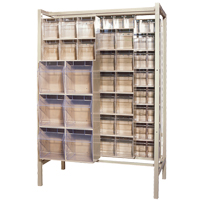 Syst&egrave;me de stockage &agrave; glissi&egrave;re &agrave; bacs basculants autonome, 51-1/4" la x 26" p x 77" h, 101 tiroirs Haskins Industrial Inc.