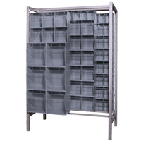 Syst&egrave;me de stockage &agrave; glissi&egrave;re &agrave; bacs basculants autonome, 51-1/4" la x 26" p x 77" h, 101 tiroirs Haskins Industrial Inc.