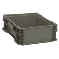Collapsible Stacking Container, 15" W x 12" D x 5" H, Grey Haskins Industrial Inc.