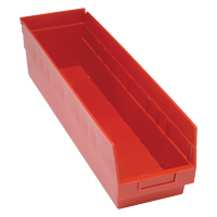 Store More Plastic Shelf Bins, 6-5/8" W x 6" H x 23-5/8" D, Red, 90 lbs. Capacity Haskins Industrial Inc.