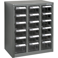 KPC-600 Parts Cabinet, Galvanized Steel, 18 Drawers, 13-9/10" x 8-7/10" x 16-3/10", Grey Haskins Industrial Inc.