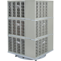 Armoire industrielle robuste avec carrousel &agrave; tiroirs, Acier, 240 tiroirs, 27" la x 27" p x 48" h, Gris Haskins Industrial Inc.