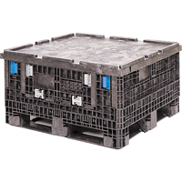 Medium-Duty Collapsible Bulkpak Containers, 30" L x 32" W x 25" H, Black Haskins Industrial Inc.